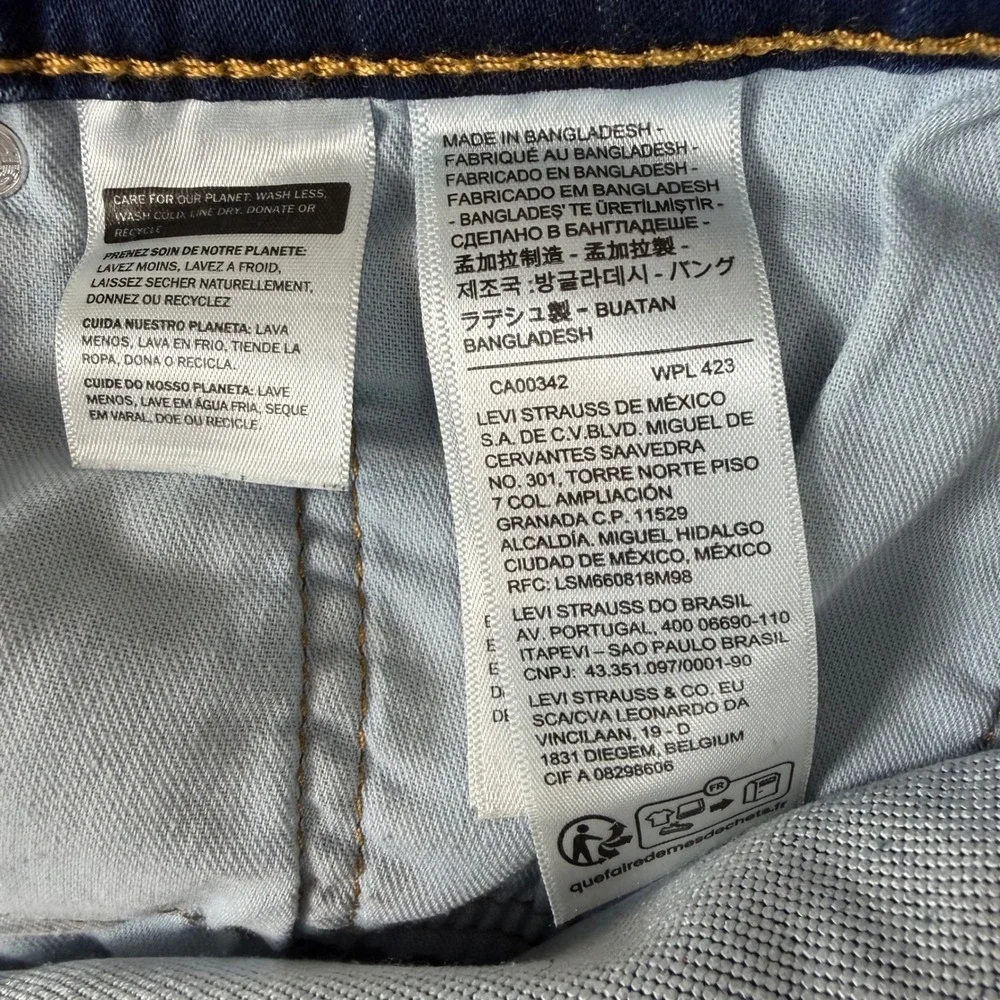 Levis 514 Straight Fit Jeans Mens 38x32 Dark Wash Indigo Denim Pants